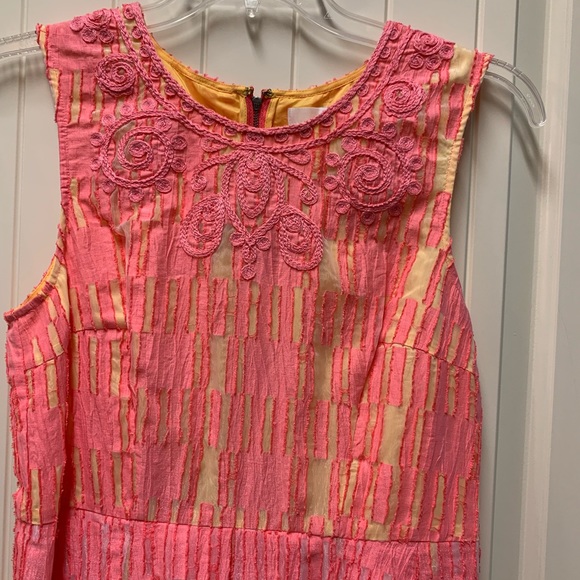 Tracy Reese dress peach & yellow - Picture 2 of 10